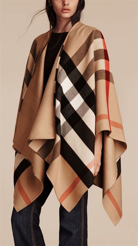 poncho burberry occasion|Burberry wool poncho plaid.